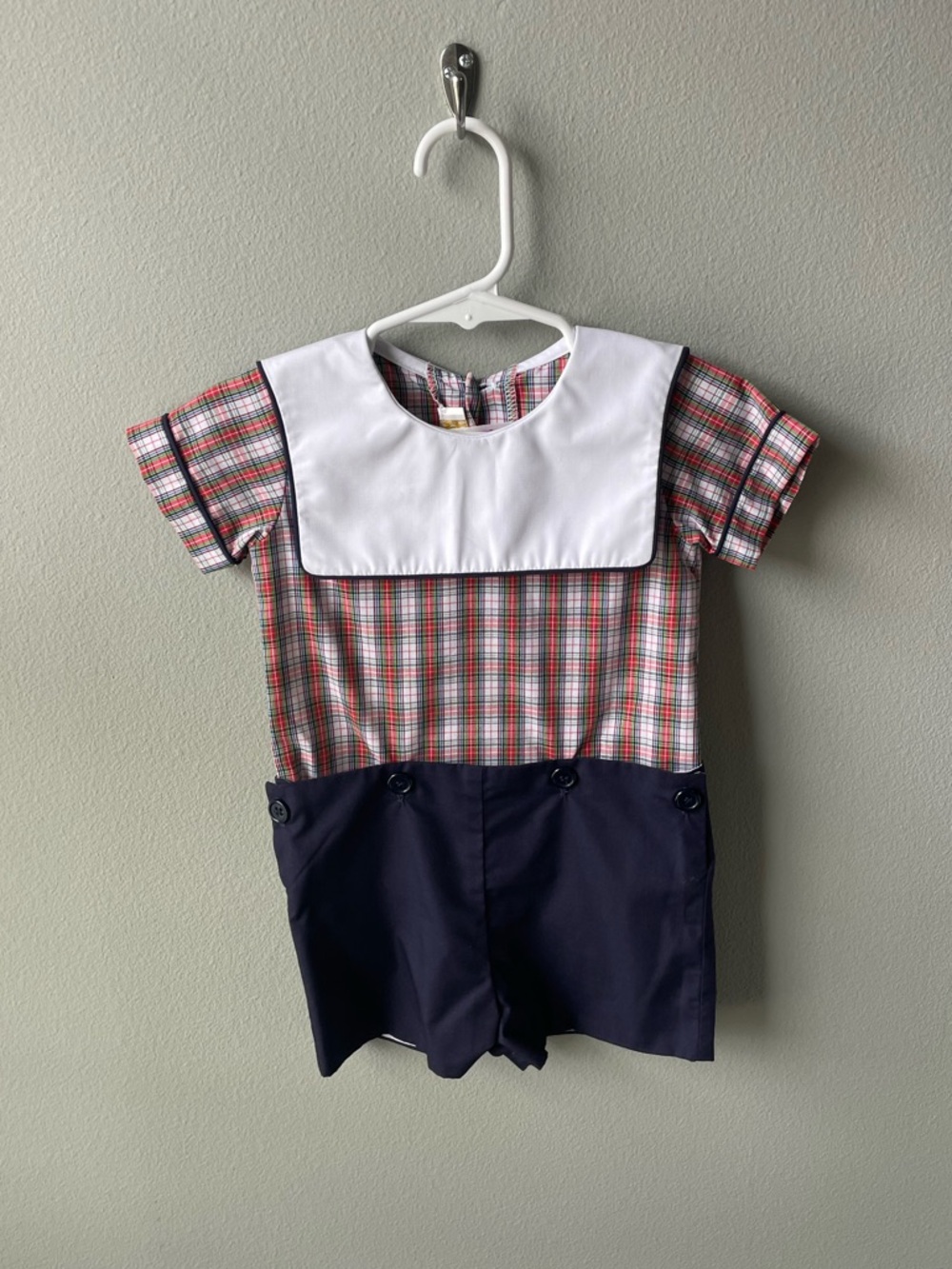 Beaufort Bonnet Company / Beauregard Button-In Romper Merritt Park Plaid